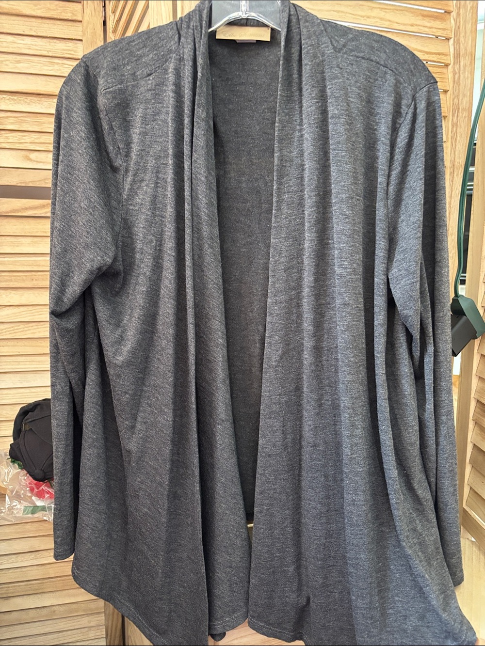 Women's Open-Front Lightweight Gray Cardigan XXL